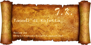 Tasnádi Koletta névjegykártya